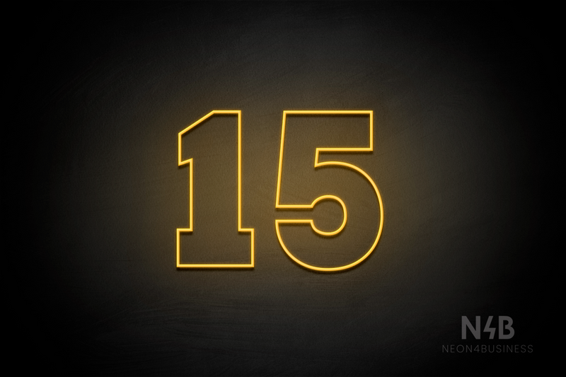 Number "15" (Roletta font) - LED neon sign