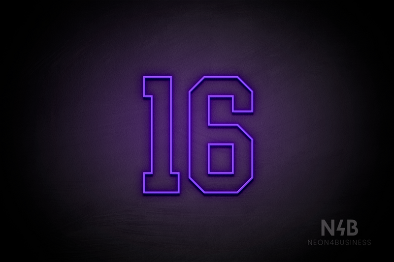 Number "16" (Details font) - LED neon sign