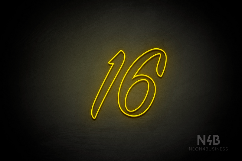 Number "16" (SignPainter font) - LED neon sign