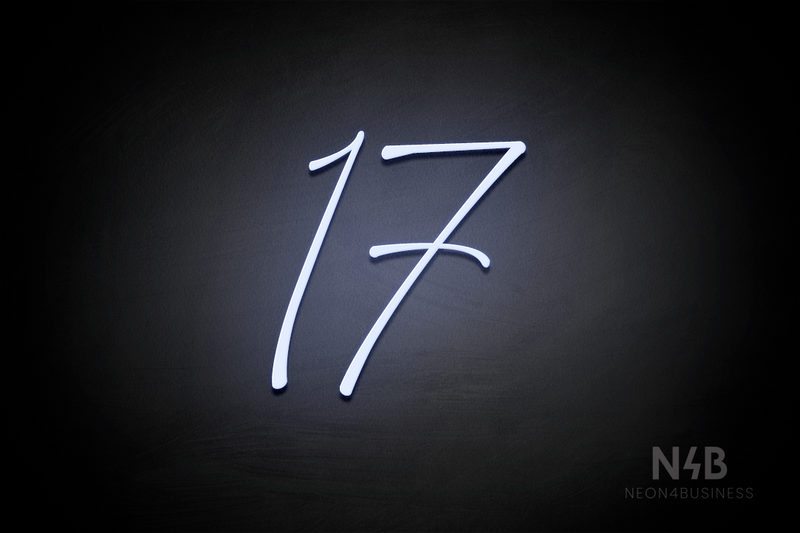 Number "17" (Austina Coast font) - LED neon sign