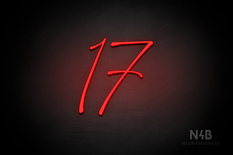 Number "17" (Austina Coast font) - LED neon sign