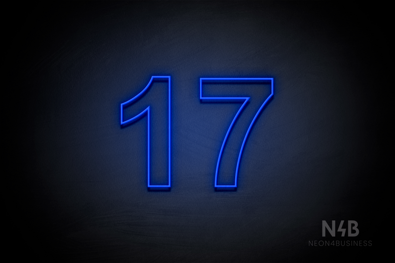 Number "17" (Arial font) - LED neon sign