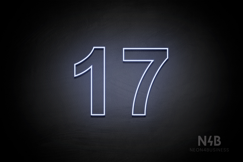 Number "17" (Arial font) - LED neon sign