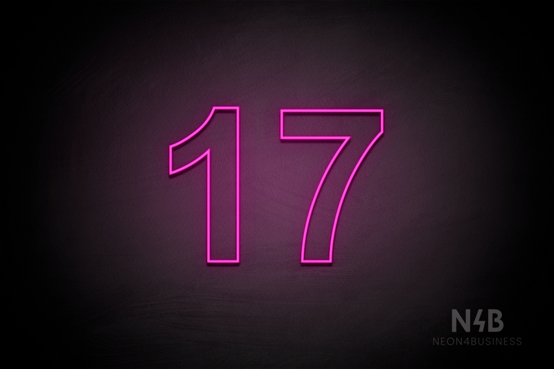 Number "17" (Arial font) - LED neon sign