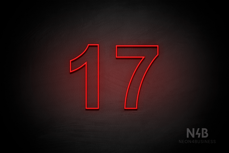 Number "17" (Arial font) - LED neon sign