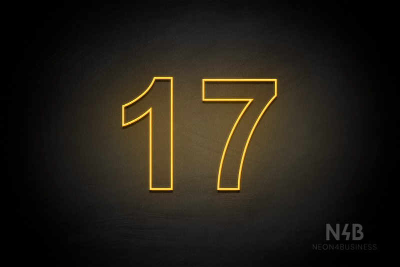 Number "17" (Arial font) - LED neon sign