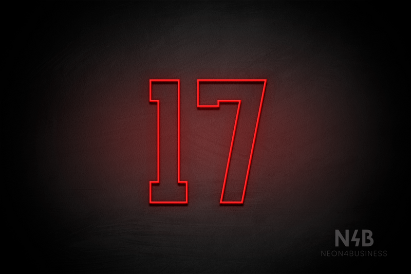 Number "17" (Details font) - LED neon sign