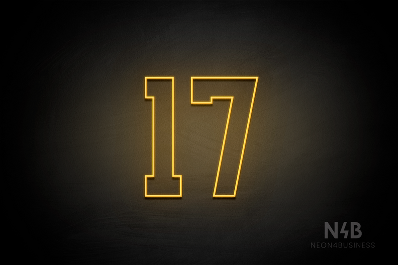 Number "17" (Details font) - LED neon sign