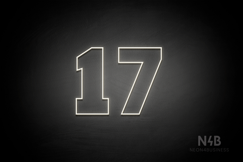 Number "17" (Roletta font) - LED neon sign