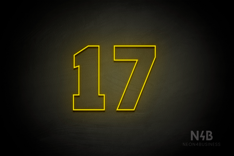 Number "17" (Roletta font) - LED neon sign