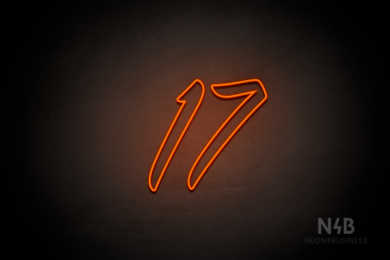 Number "17" (SignPainter font) - LED neon sign