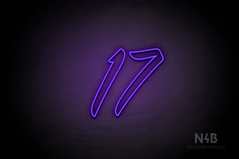 Number "17" (SignPainter font) - LED neon sign