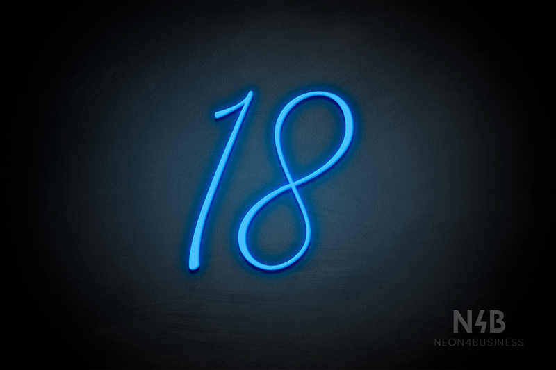 Number "18" (Austina Coast font) - LED neon sign