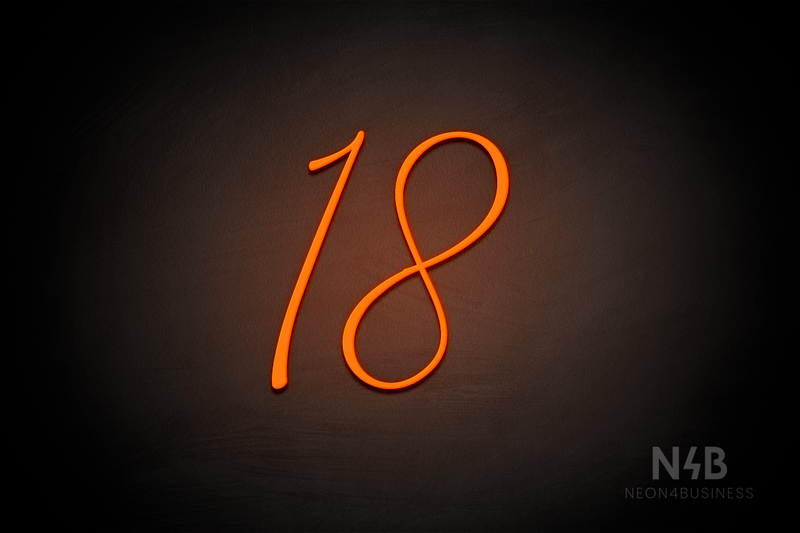 Number "18" (Austina Coast font) - LED neon sign