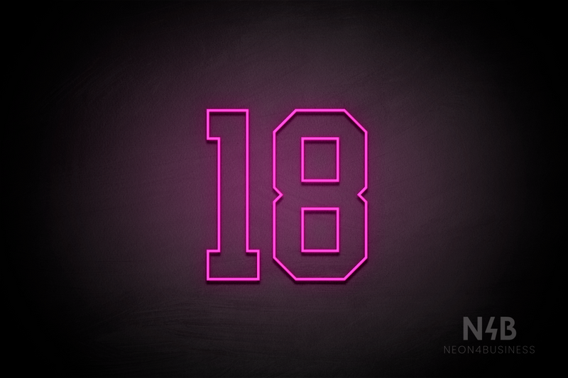 Number "18" (Details font) - LED neon sign