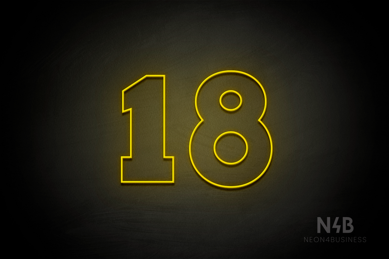 Number "18" (Roletta font) - LED neon sign