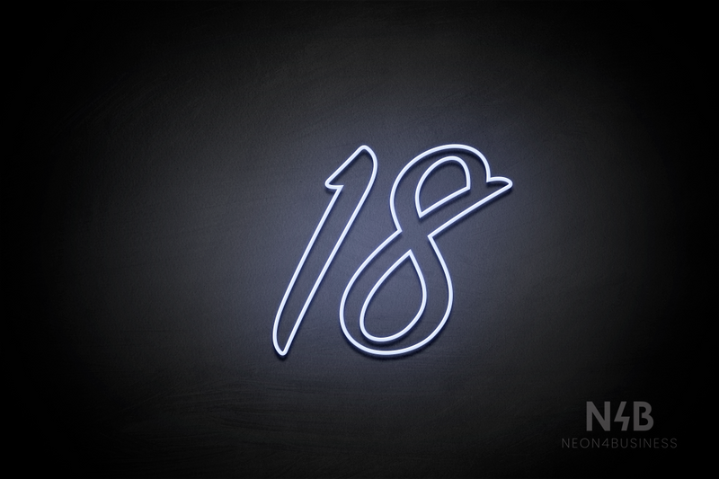 Number "18" (SignPainter font) - LED neon sign