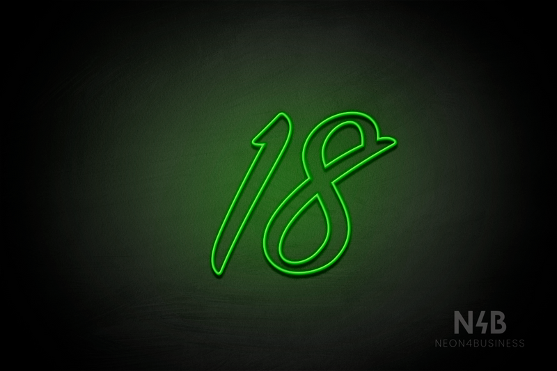 Number "18" (SignPainter font) - LED neon sign