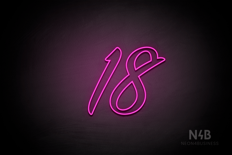 Number "18" (SignPainter font) - LED neon sign