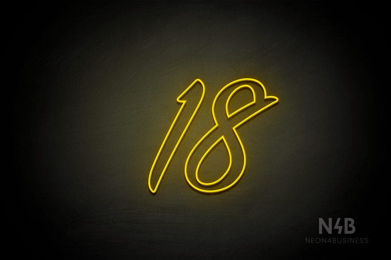 Number "18" (SignPainter font) - LED neon sign