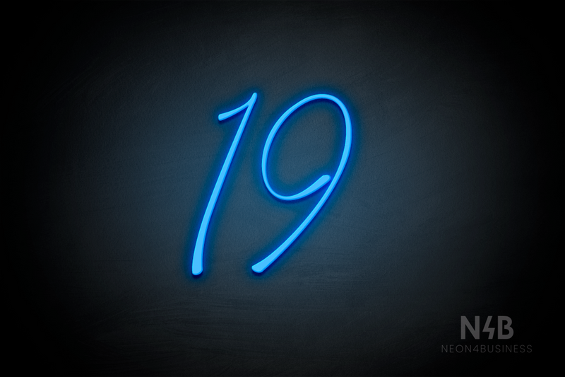 Number "19" (Austina Coast font) - LED neon sign