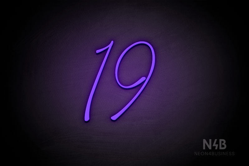 Number "19" (Austina Coast font) - LED neon sign
