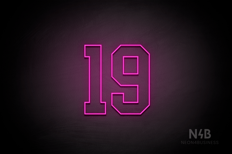 Number "19" (Details font) - LED neon sign