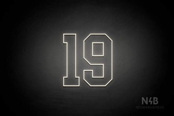 Number "19" (Details font) - LED neon sign