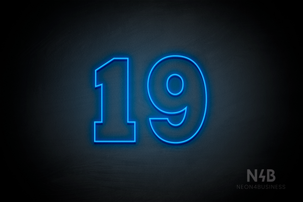 Number "19" (Roletta font) - LED neon sign