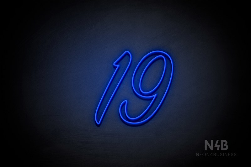 Number "19" (SignPainter font) - LED neon sign