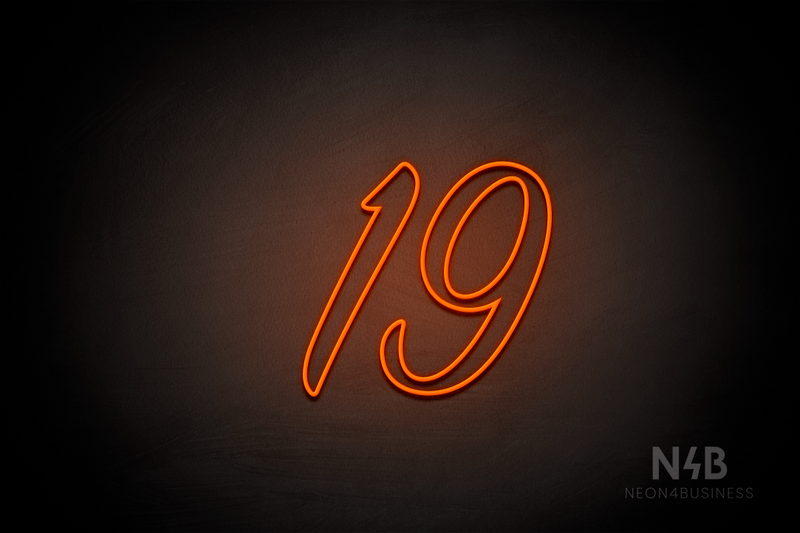 Number "19" (SignPainter font) - LED neon sign