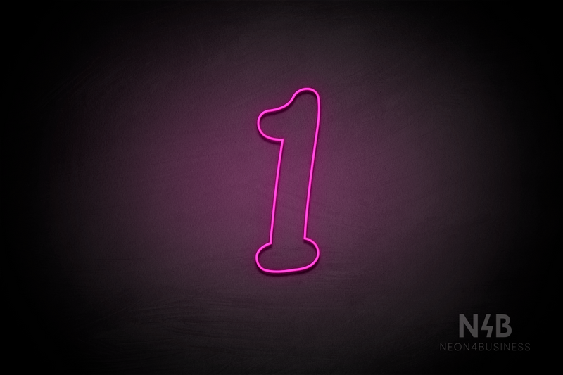 Number "1" (Queen font) - LED neon sign