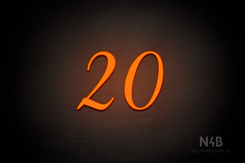 Number "20" (HighLights font) - LED neon sign