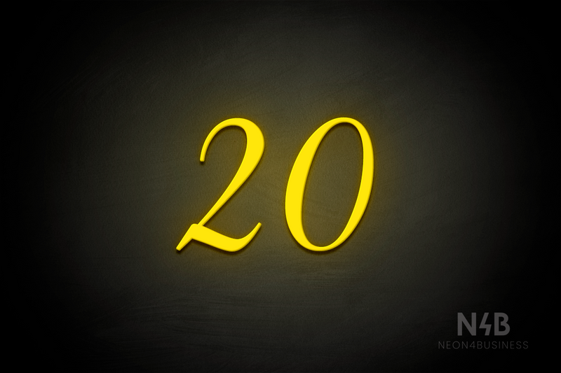 Number "20" (HighLights font) - LED neon sign