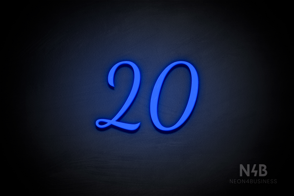 Number "20" (Dandelions font) - LED neon sign