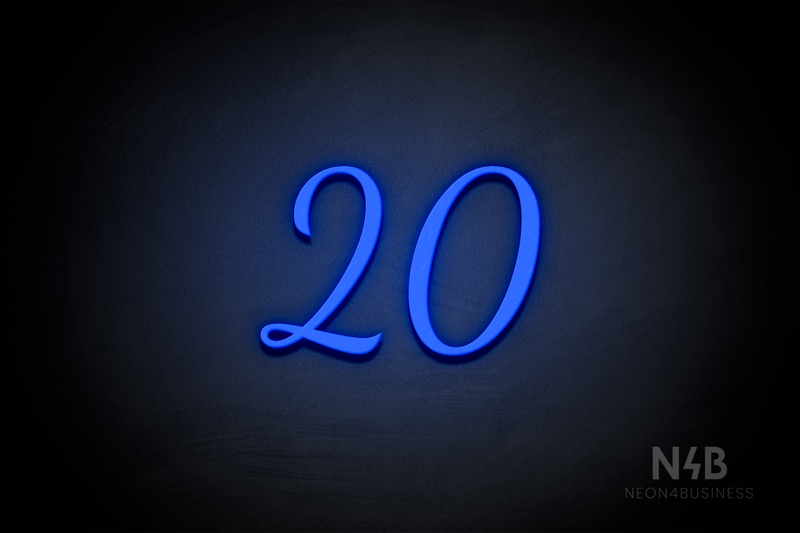 Number "20" (Dandelions font) - LED neon sign
