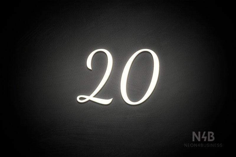 Number "20" (Dandelions font) - LED neon sign