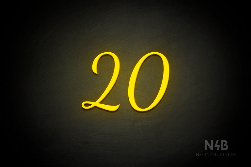 Number "20" (Dandelions font) - LED neon sign