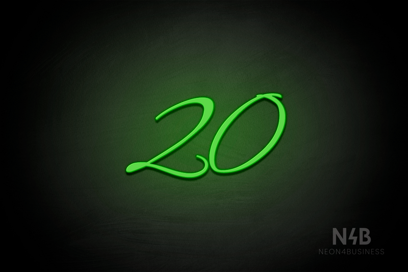 Number "20" (Evermore font) - LED neon sign