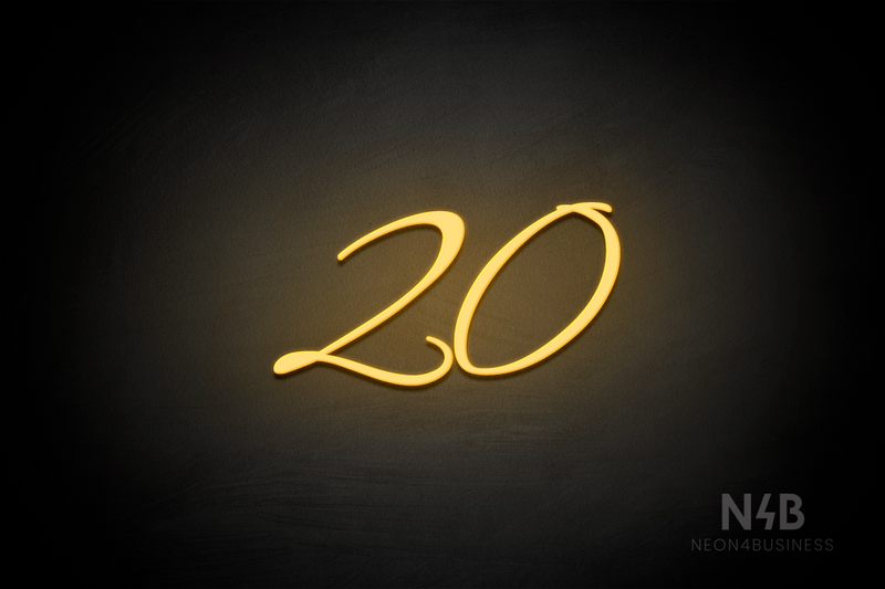 Number "20" (Evermore font) - LED neon sign