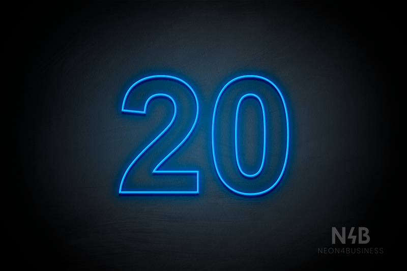 Number "20" (Arial font) - LED neon sign
