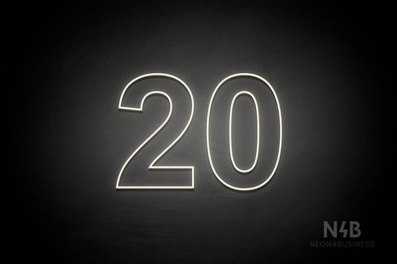 Number "20" (Arial font) - LED neon sign