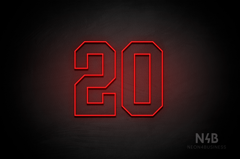 Number "20" (Details font) - LED neon sign