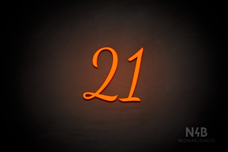 Number "21" (Dandelions font) - LED neon sign