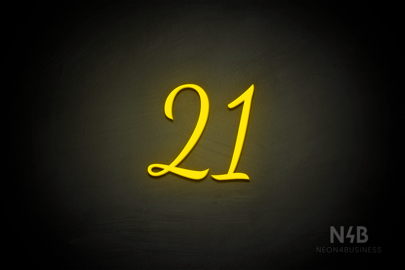 Number "21" (Dandelions font) - LED neon sign