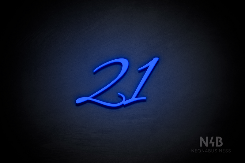Number "21" (Evermore font) - LED neon sign