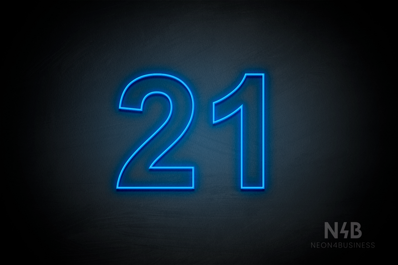 Number "21" (Arial font) - LED neon sign