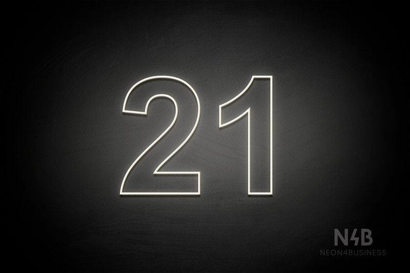 Number "21" (Arial font) - LED neon sign