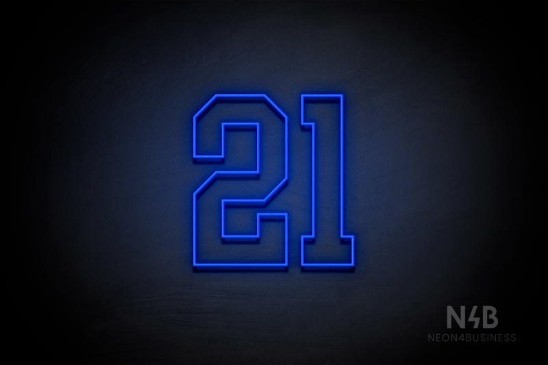 Number "21" (Details font) - LED neon sign