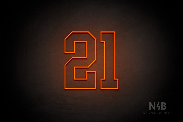 Number "21" (Details font) - LED neon sign
